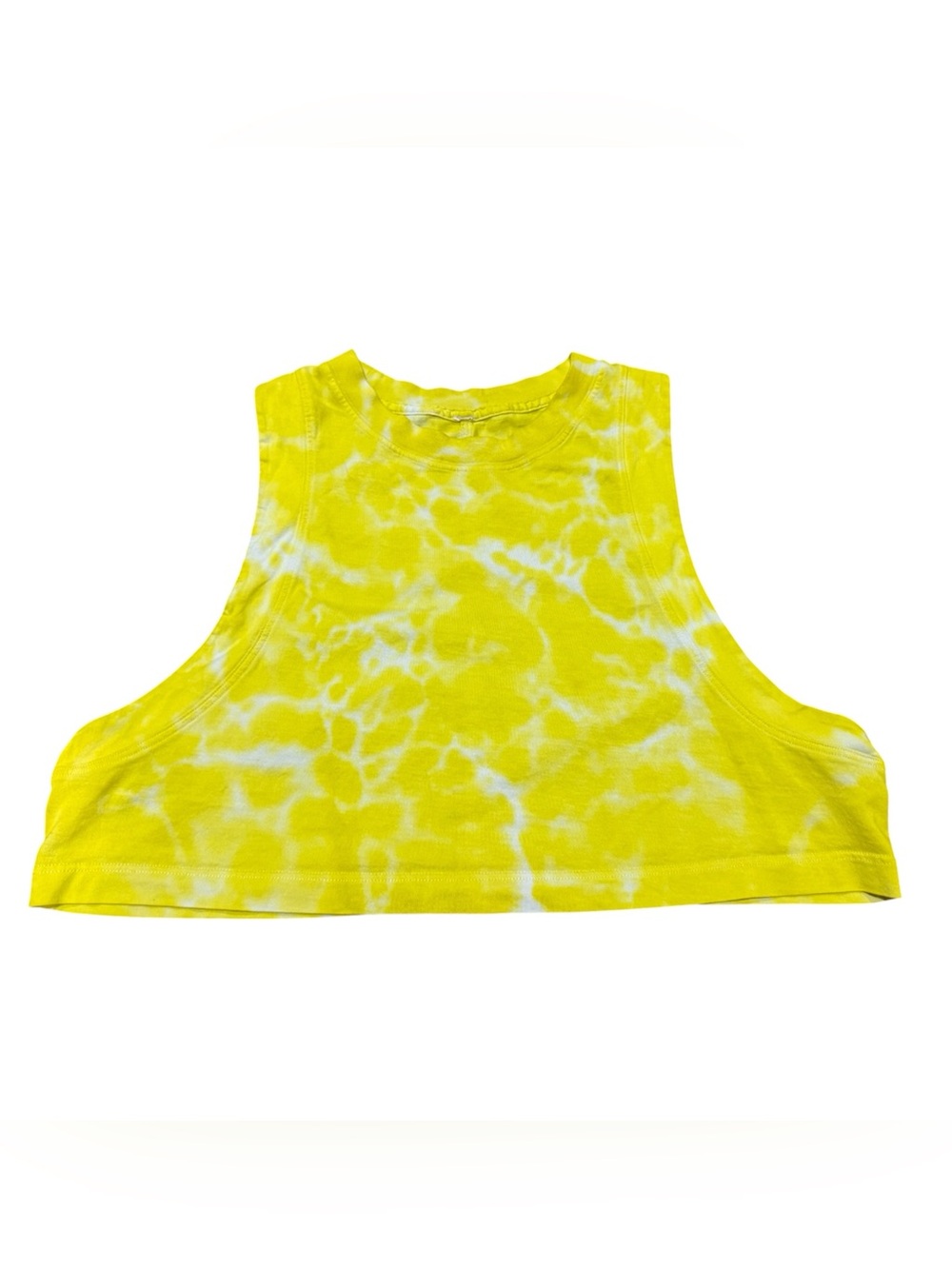 Lululemon All Yours Crop Tank Size Small Marmoleado Tie Dye Highlight Yellow